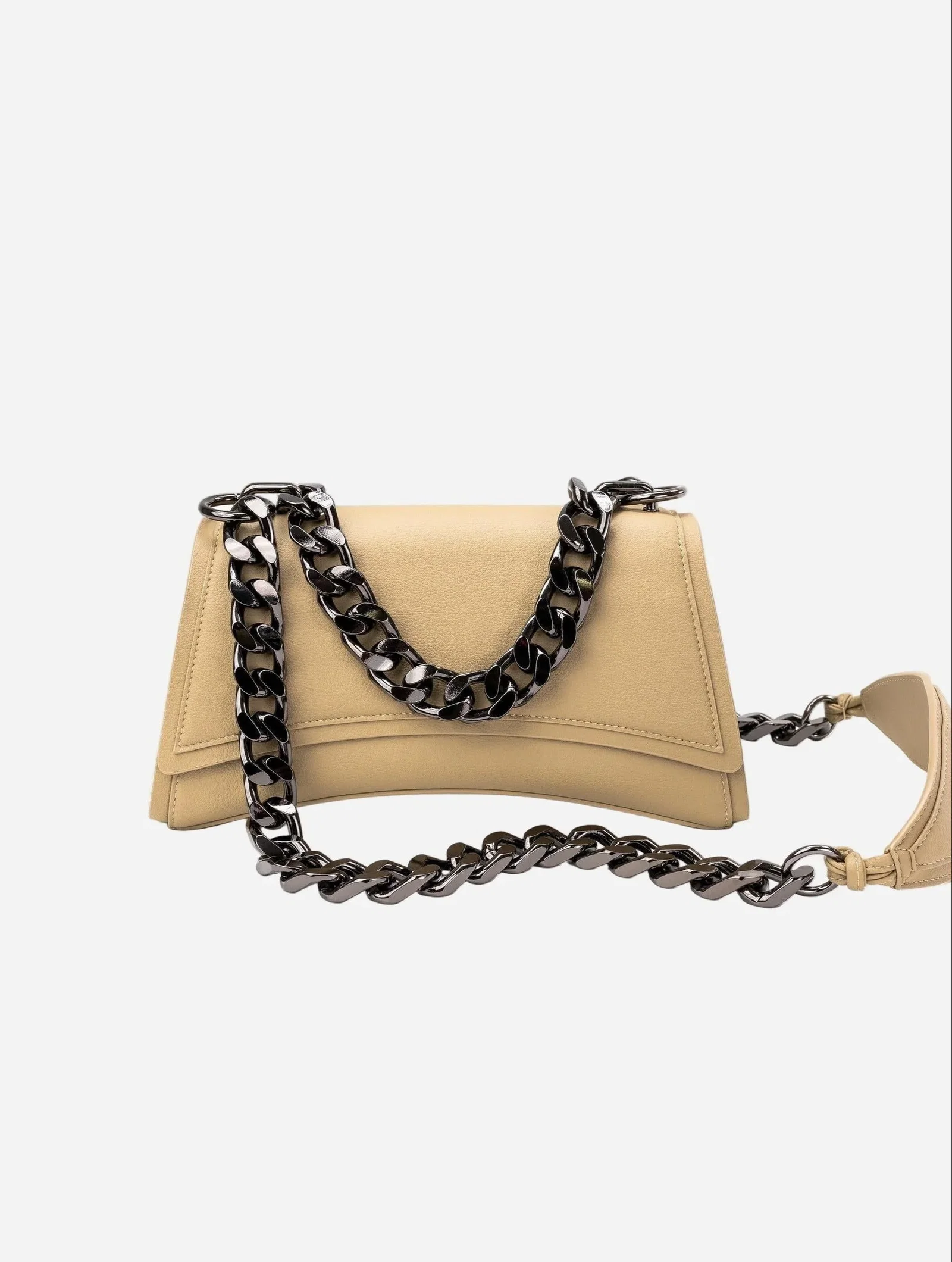 Image of Dharma Desserto Cactus Leather Vegan Crossbody With Gunmetal Chain |  Beige Sand