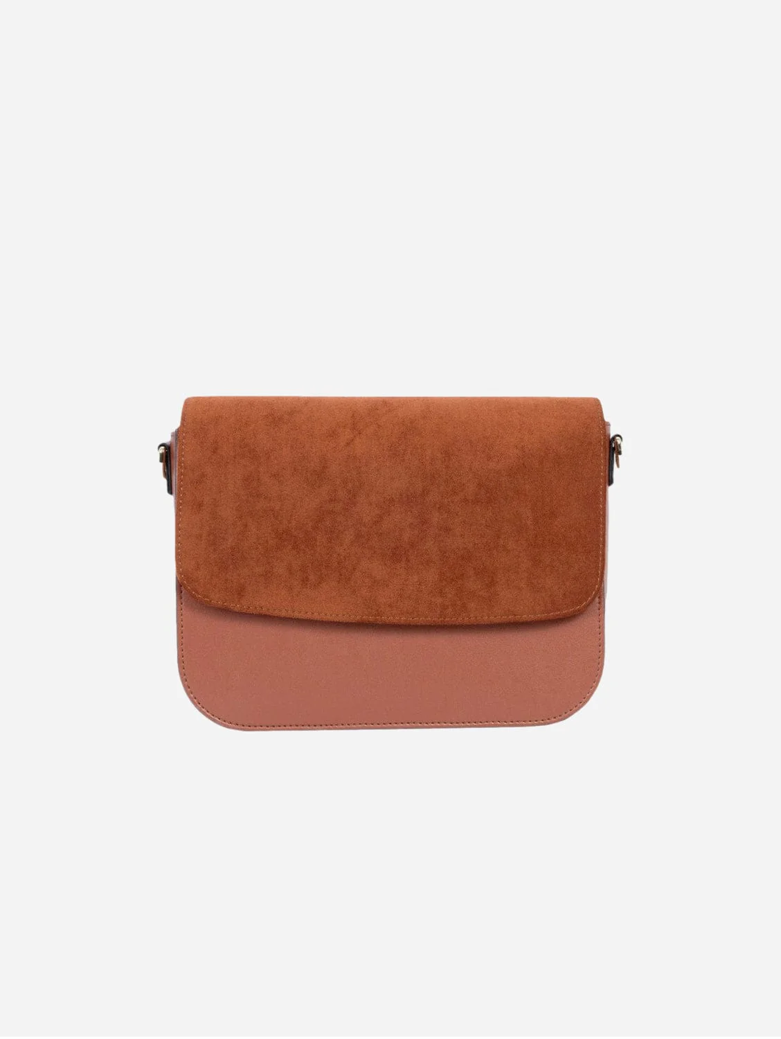 Image of Apple Leather & Suede Brigitte Vegan Shoulder Bag | Camel