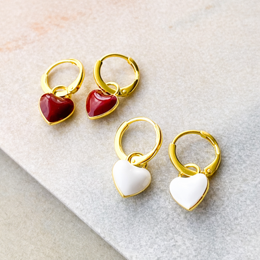 Heart Hoop Earring Set 