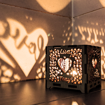 Valentine's Day Wooden Lantern With Gift