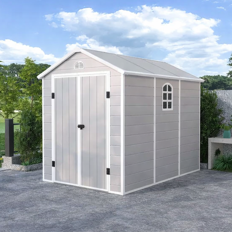 Image of BillyOh Kingston Apex Plastic Shed Light Grey With Floor