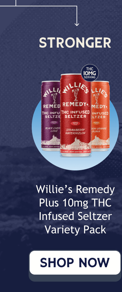 STRONGER | Willie’s Remedy Plus 10mg THC Infused Seltzer Variety Pack