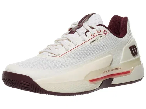 Wilson Rush Tour 5 White/Port/Vanilla Men's Shoes