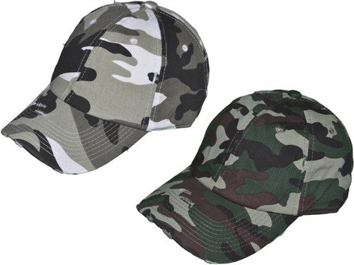 Camo Vintage Dad Hats - Low Profile Unstructured Washed Cotton Twill Polo BK Caps  w/ Brass  Buckle Closure - 5230