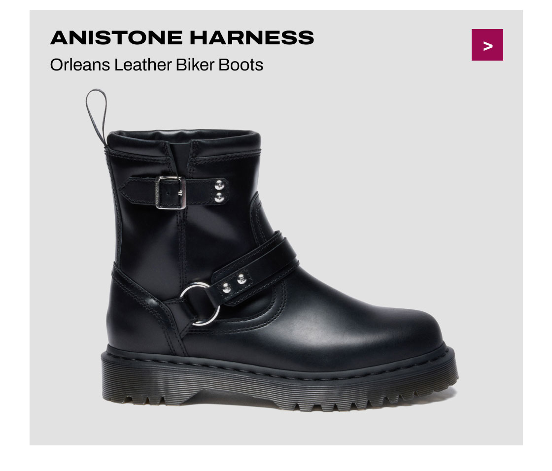 Anistone Harness Orleans Leather Biker Boots - Black