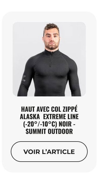 Haut avec col zippé ALASKA Extreme Line (-20°/-10°C) - Noir - Summit Outdoor