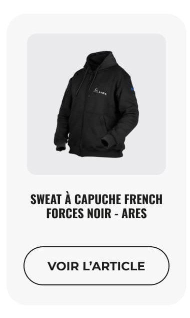 Sweat à capuche French Forces - Noir - Ares