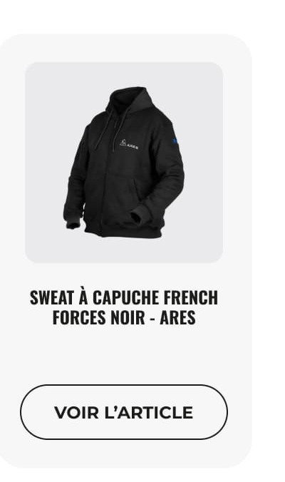 Sweat à capuche French Forces  - Noir - Ares