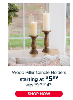 Wood Pillar Candle Holders
