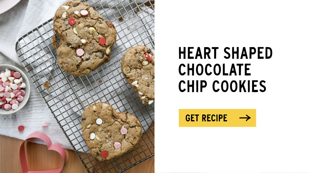 Heart Shaped Chocolate Chip Cookies