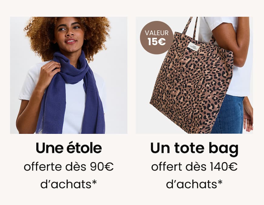 Une étole offerte dès 90€ d'achats