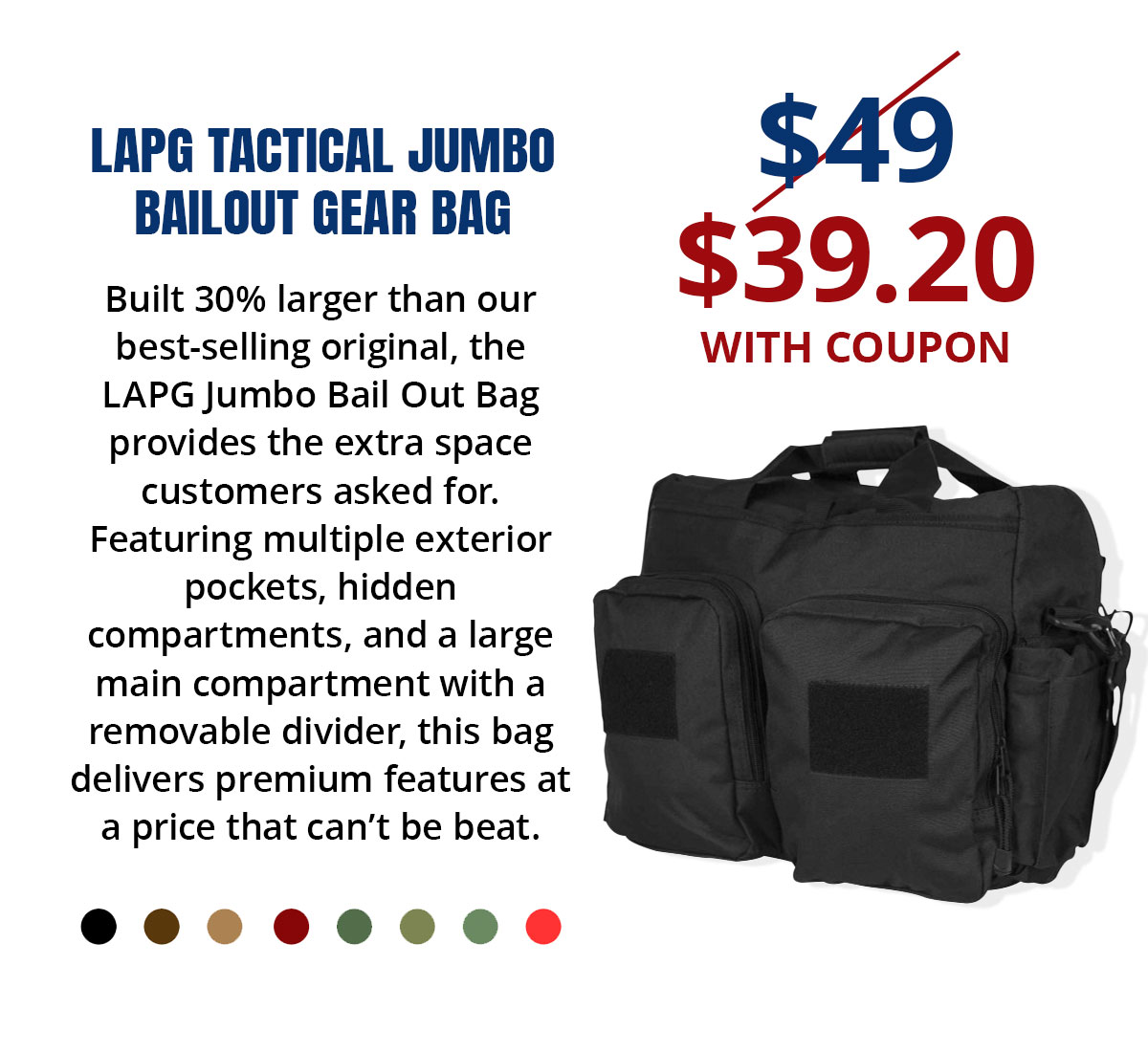 TACTICAL JUMBO BAILOUT GEAR BAG