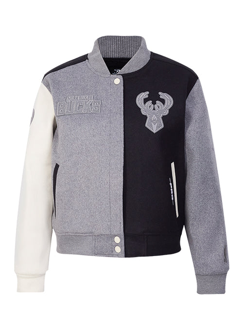 Women's Pro Standard Reverse Terry Milwaukee Bucks Varsity Wool Jacket