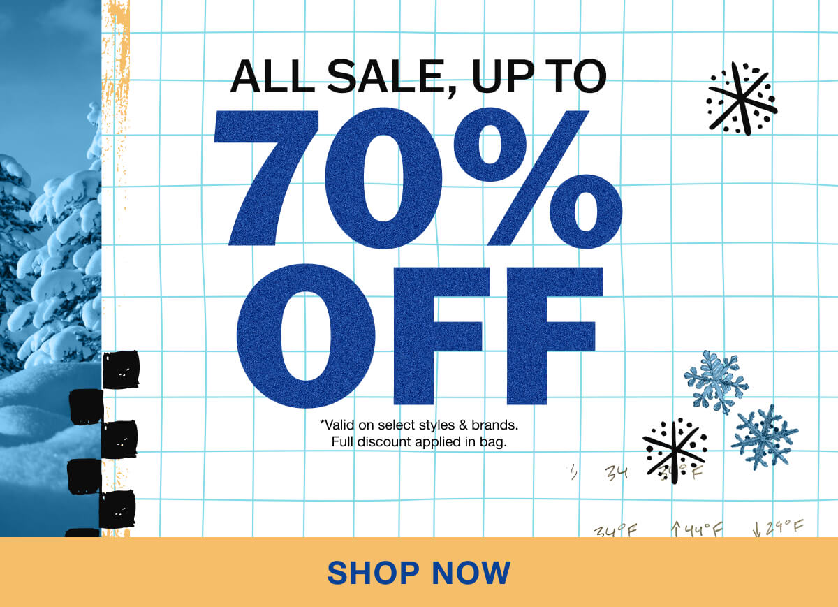 Shop all sale up to 70% off