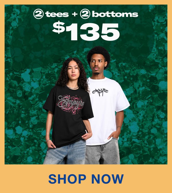 Get two tees and two bottoms for $135 | Shop Now