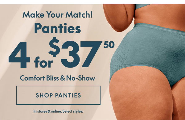 Panties 4 for $37.50