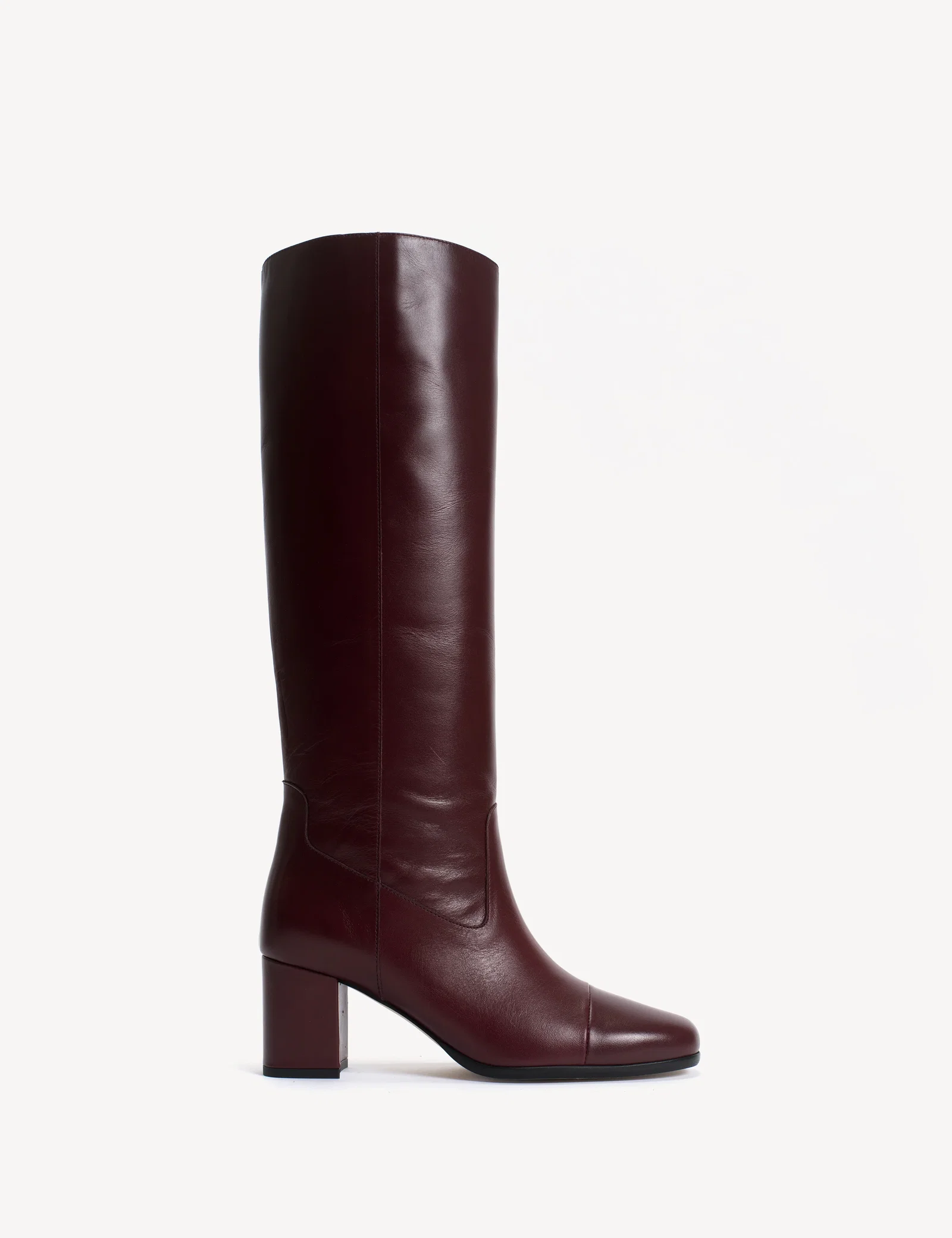 Image of May Boot High In Bordeaux Calfskin