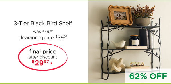 3-Tier Black Bird Shelf