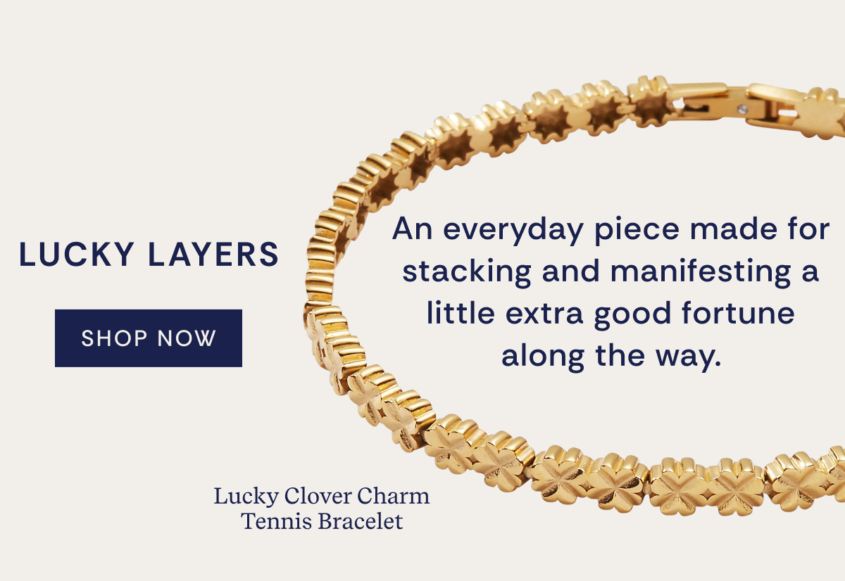 Shop Lucky Clover Charm Tennis Bracelet