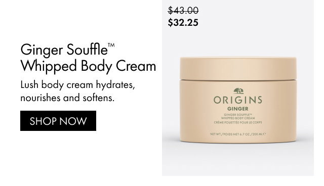 $32.25 | Ginger Souffle™ Whipped Body Cream | Lush body cream hydrates, nourishes and softens. | SHOP NOW