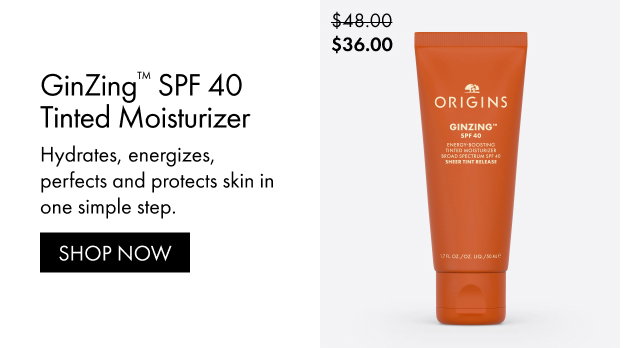 $36.00 | GinZing™ SPF 40 Tinted Moisturizer | Hydrates, energizes, perfects and protects skin in one simple step. | SHOP NOW