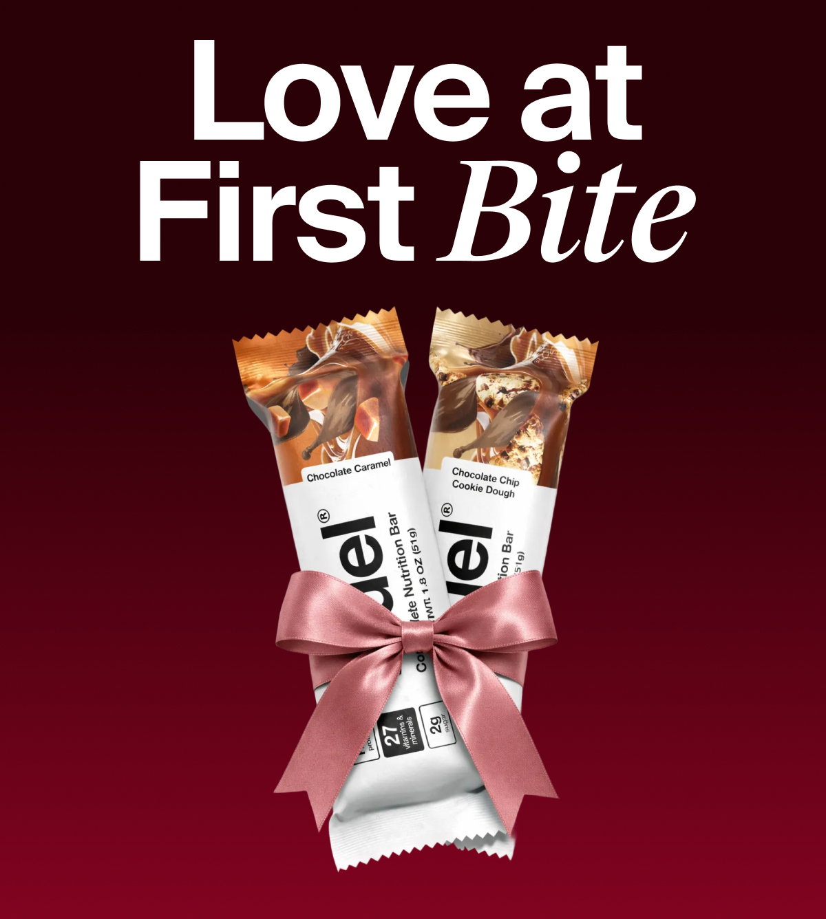 Love at first bite: Bouquet of Huel Bars tied with a bow.