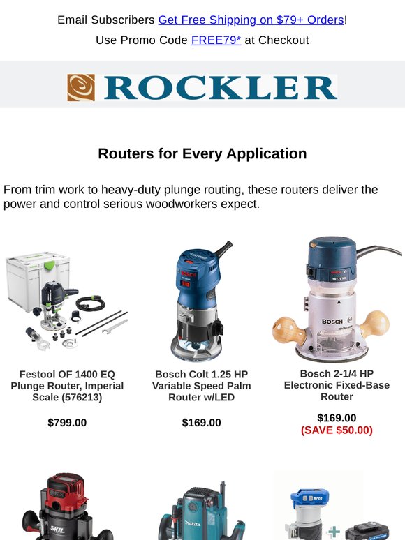 Rockler Woodworking and Hardware: Power Up Your Shop: Routers, Dust ...
