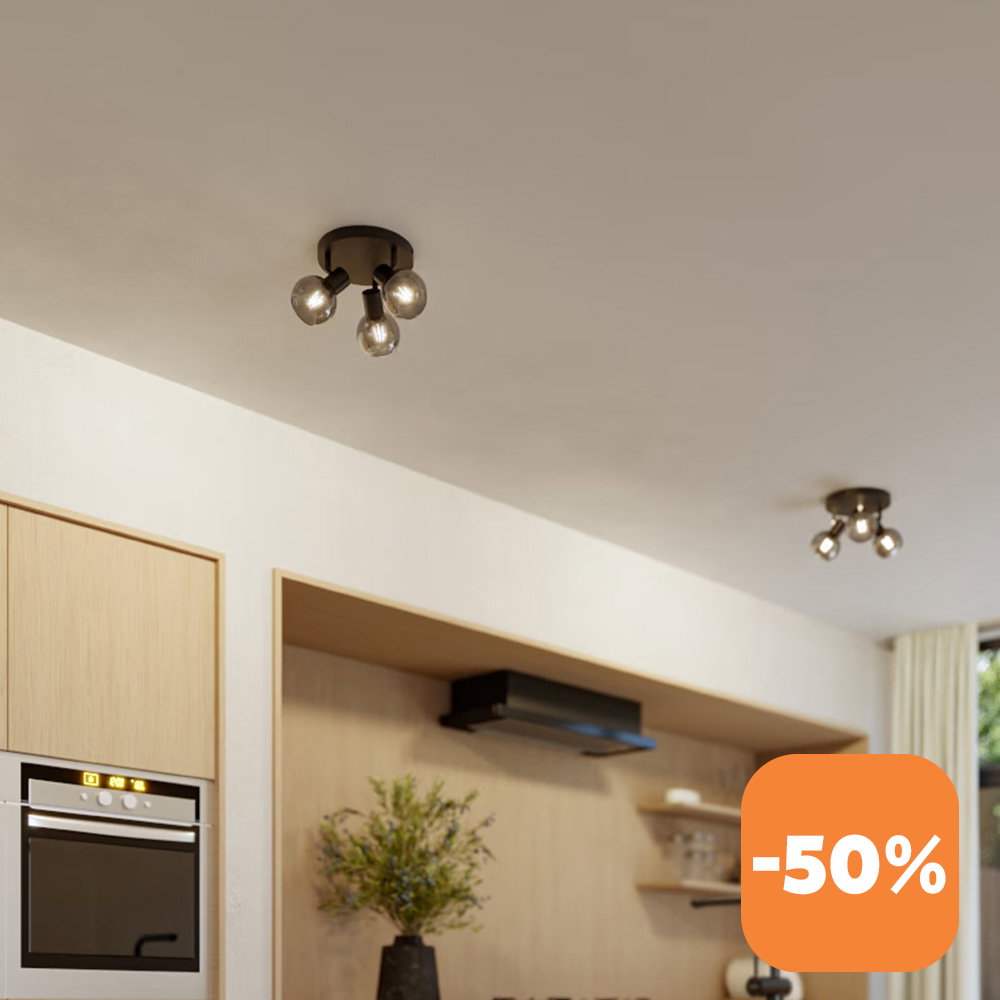 The smoked glazed ceiling lamp in the kitchen.