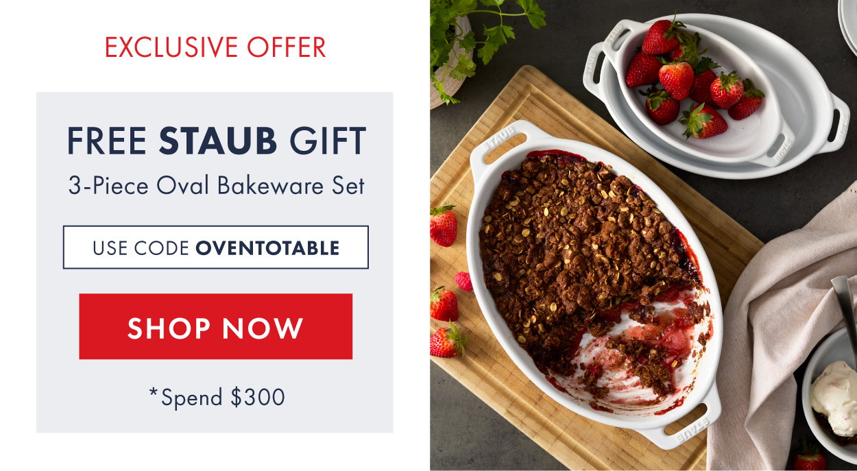 STAUB Gift with Purchase: Spend $300 and receive a 3-pc Bakeware Set