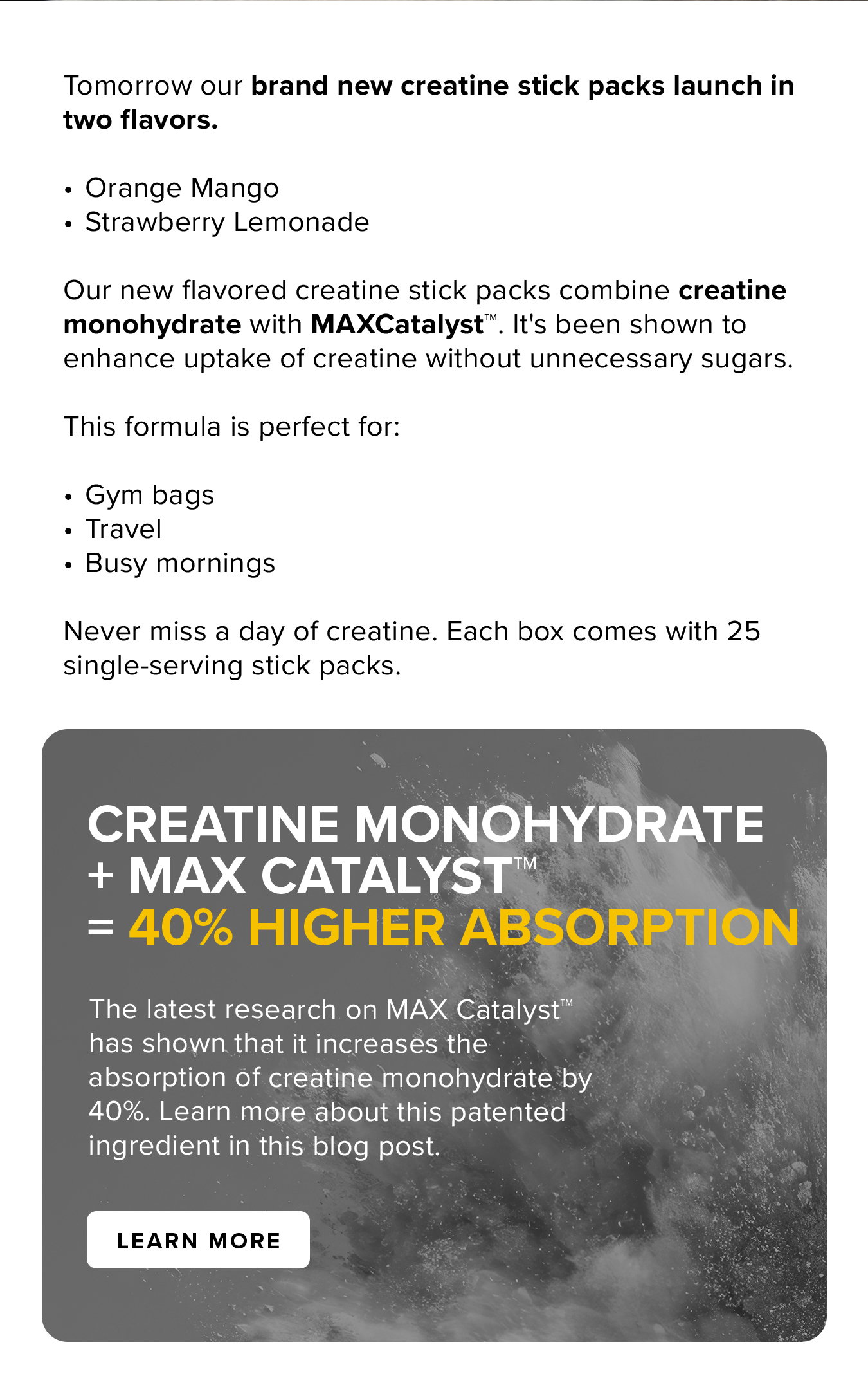 Kaged Muscle: LAUNCHING TOMORROW // Flavored Creatine Stick Packs | Milled