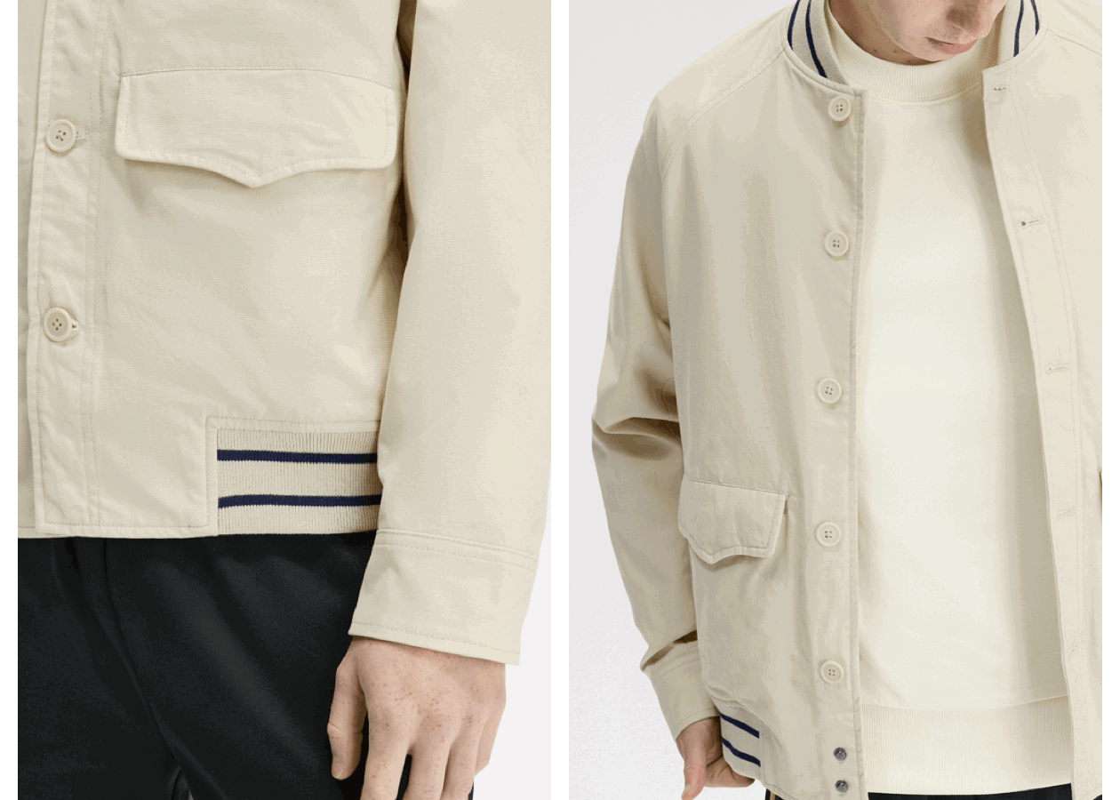 Fred Perry Umpire Bomber Jacket in Oatmeal 