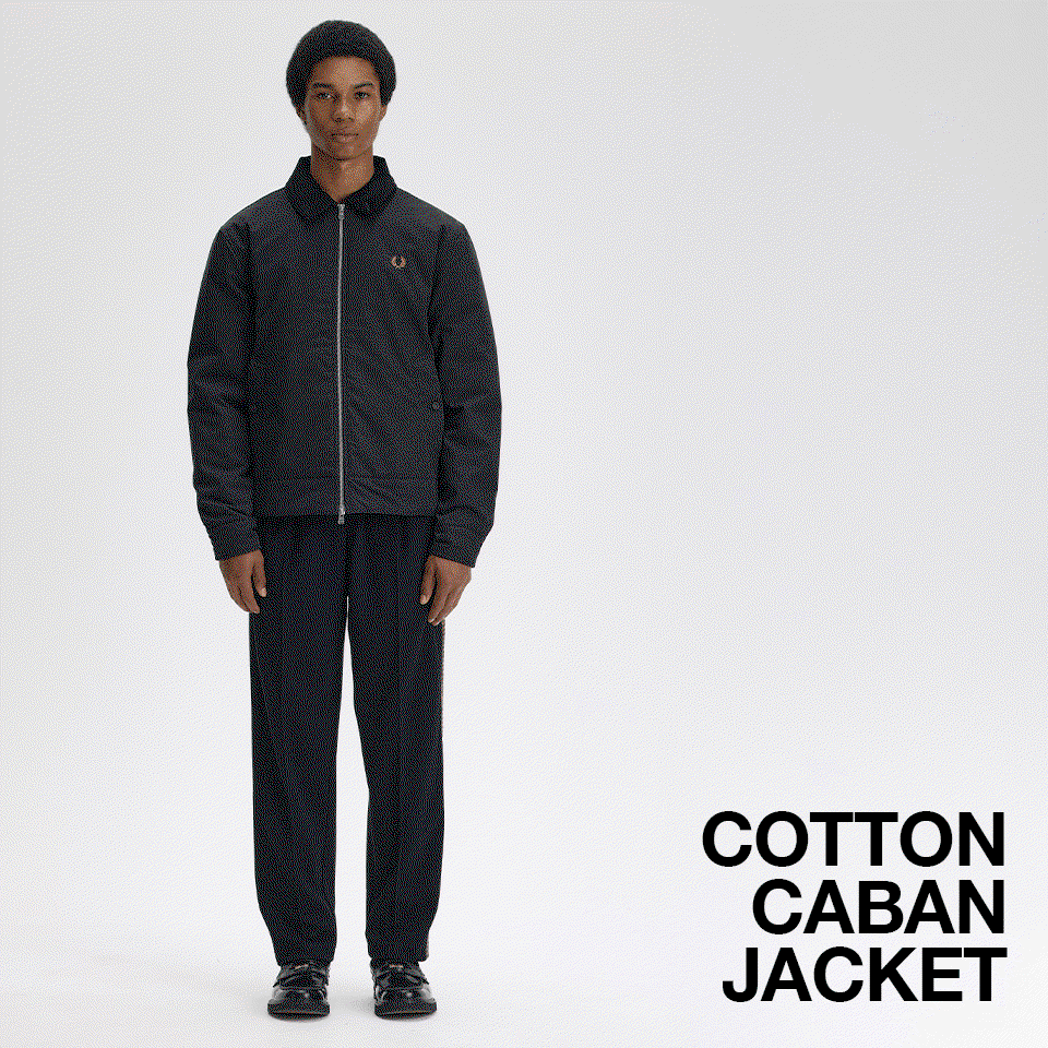 GIF of the Fred Perry Cotton Caban Jacket in Black