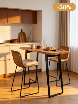 Table haute en bois d'acacia Tree