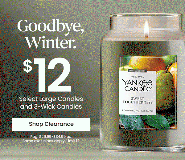 $12 Select Large Candles and 3-Wick Candles