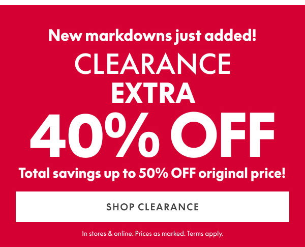40% Off Clearance