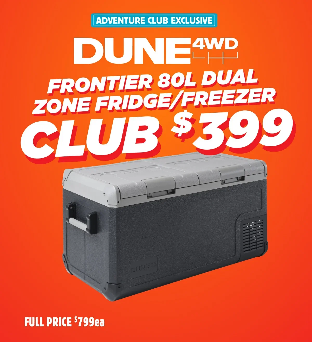 Dune 4WD Frontier 80L Dual Zone Fridge/Freezer