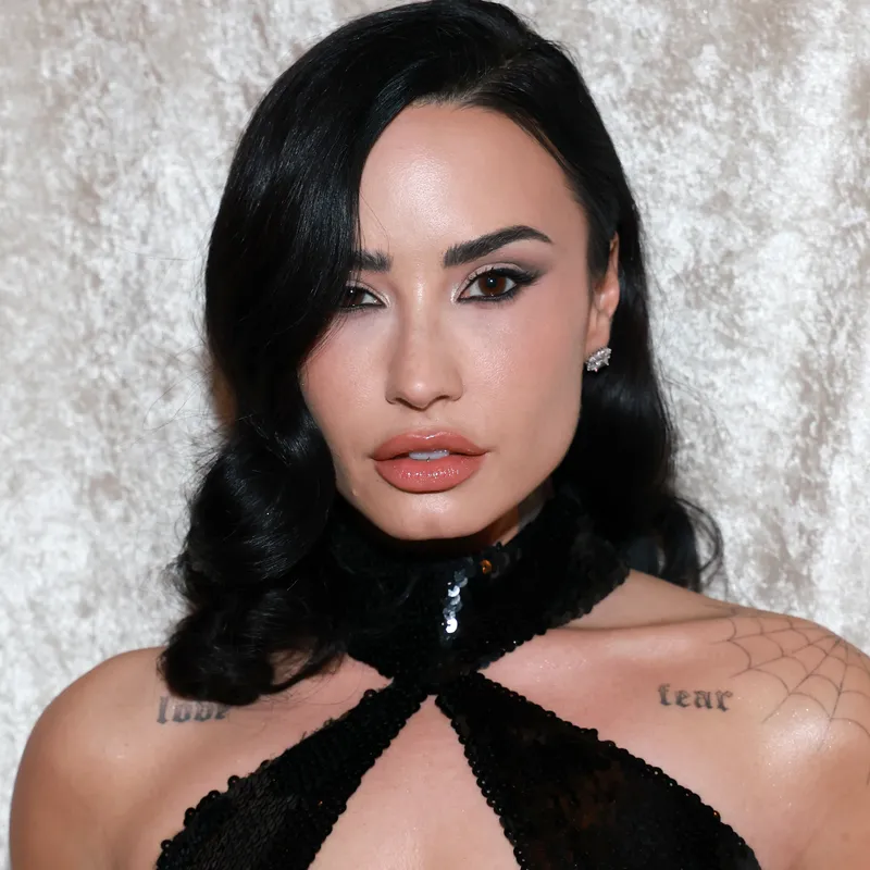 Demi Lovato's Mauve Cat-Eye Nails Look Like Liquid Velvet