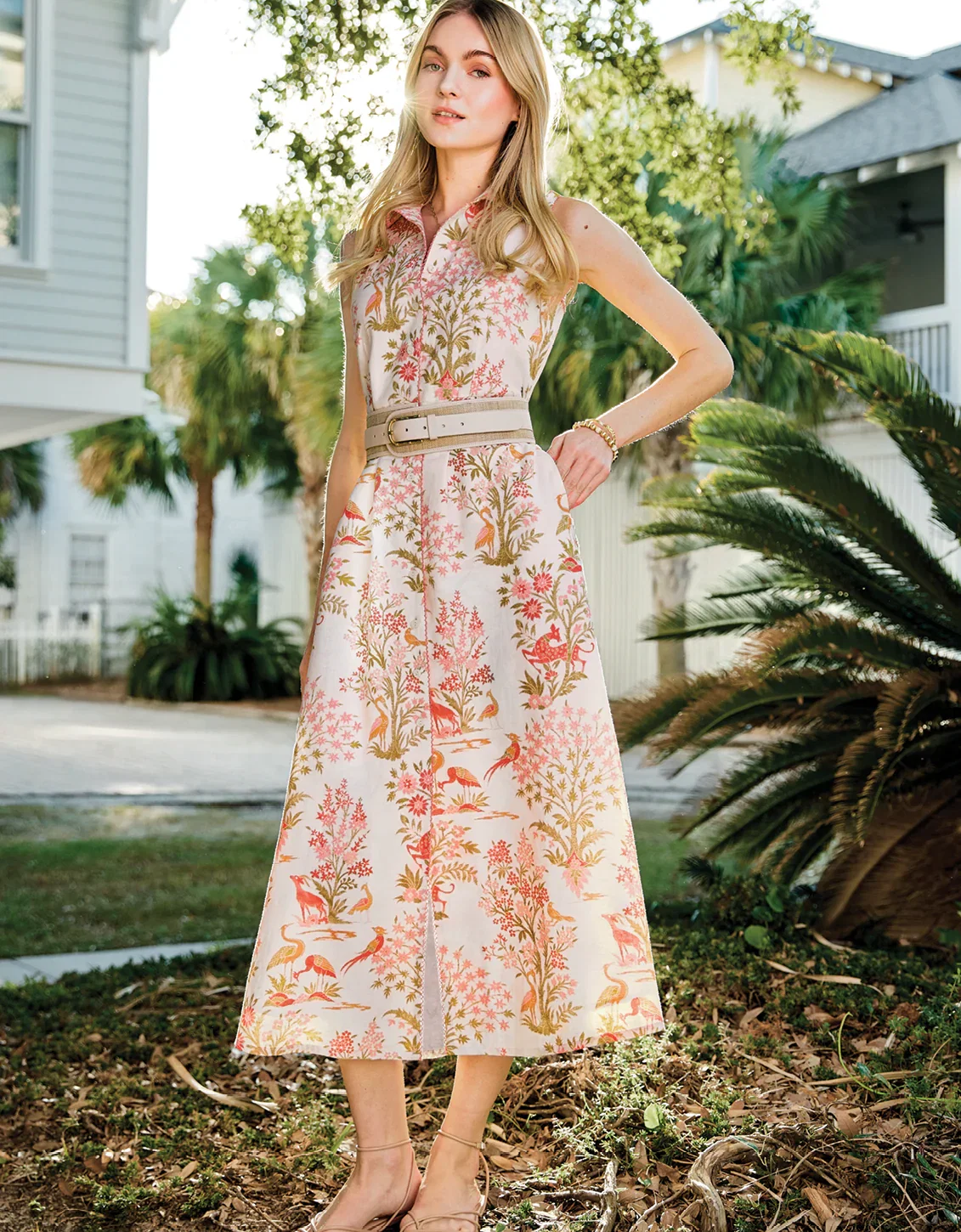 Image of Renee Shirt Dress Castillo Toile Cream