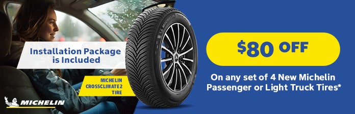 $80 off set of 4 michelin tires