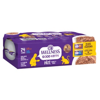 Wellness Good Kitty Wet Cat Food Pate Variety Pack, 3 oz, 24-Count