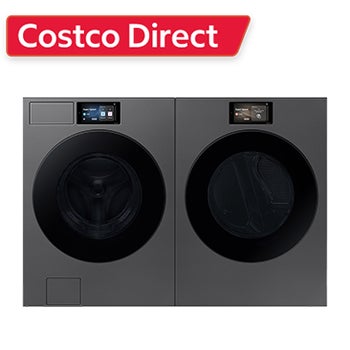 Samsung 5.3 cu. ft. Bespoke AI Front Load Ultra Capacity Washer and 7.6 cu. ft. Bespoke AI Ultra Capacity Front Load Dryer with AI Home