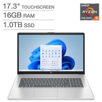 HP 17.3-inch HD+ Touchscreen Laptop with AMD Ryzen 5 Processor