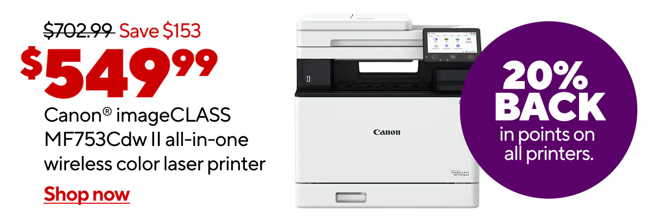 Reg. $702.99 to $549.99, $153 off Canon image CLASS MF753Cdw II Wireless Color All-In-One Laser Printer