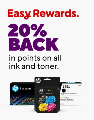 $549.99 HP LaserJet Pro MFP 3301fdw all-in-one wireless color laser printer
$15.99 TRU RED copy paper, 3-ream case
20% back in points on all ink and toner
20% back in points on all printers