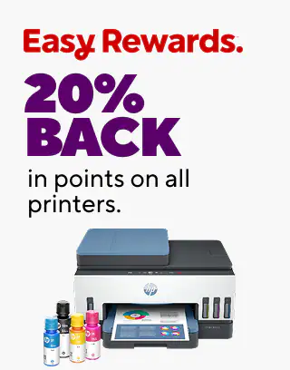 $549.99 HP LaserJet Pro MFP 3301fdw all-in-one wireless color laser printer
$15.99 TRU RED copy paper, 3-ream case
20% back in points on all ink and toner
20% back in points on all printers