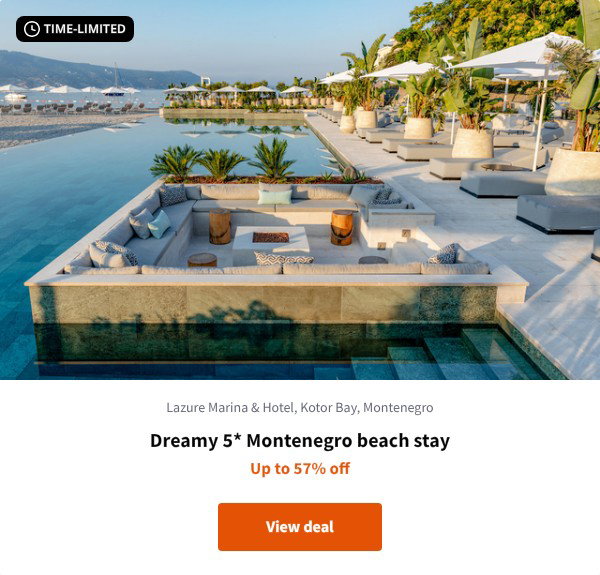 Dreamy 5* Montenegro beach stay