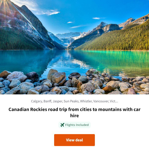 Canadian Rockies road trip from cities to mountains with car hire