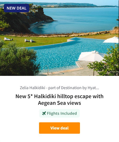 New 5* Halkidiki hilltop escape with Aegean Sea views