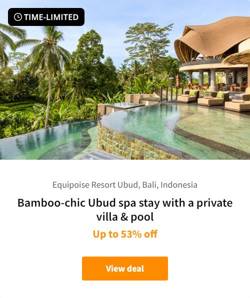Bamboo-chic Ubud spa stay with a private villa &amp; pool