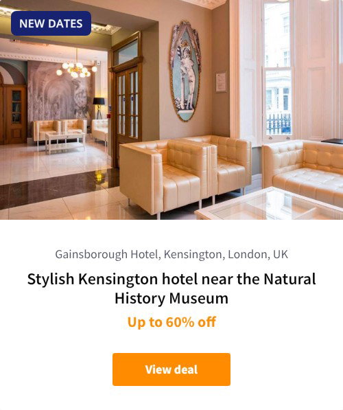 Stylish Kensington hotel near the Natural History Museum
